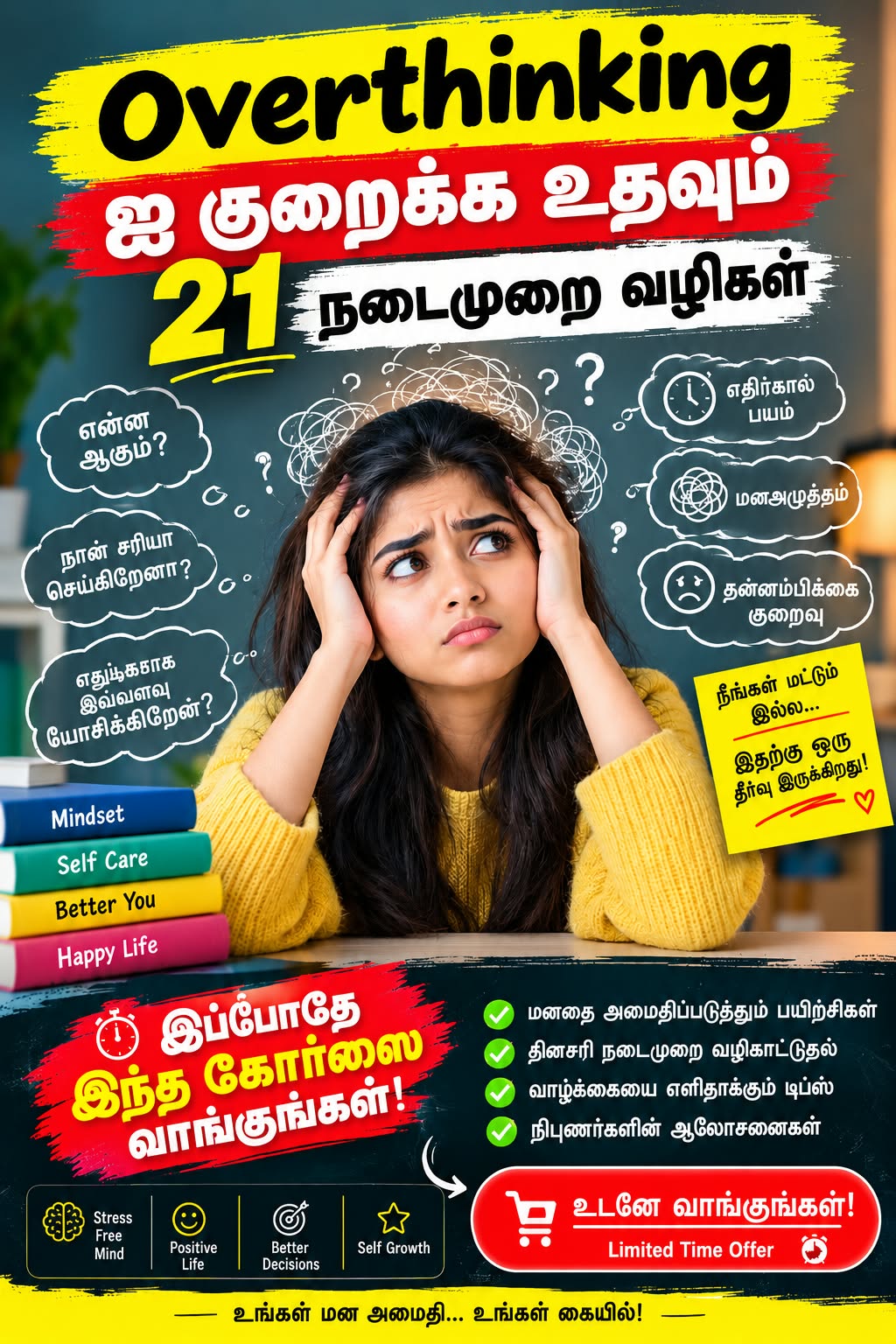 Overthinking - ஐ குறைக்க உதவும் 21 நடைமுறை வழிகள்